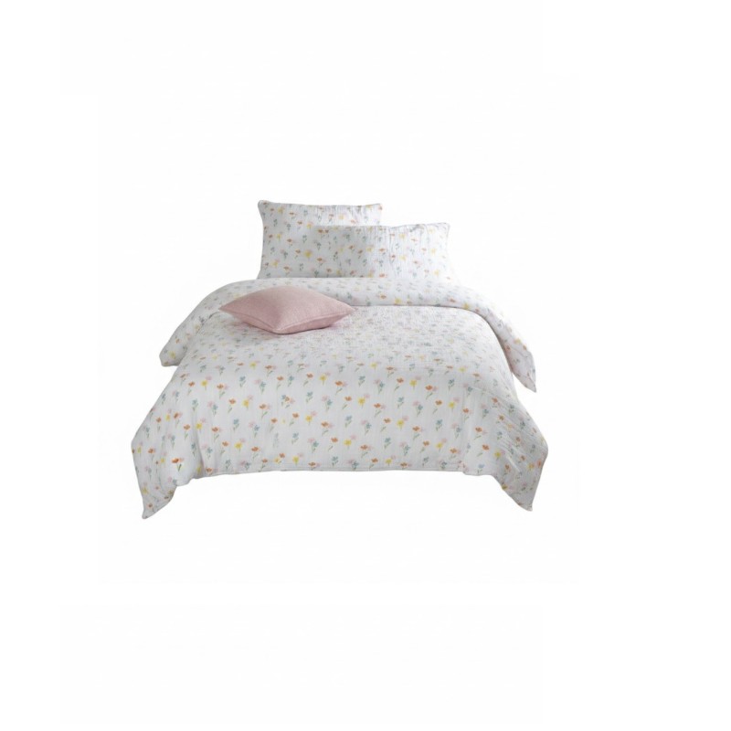 Parure de lit Floral en gaze de coton 220 x 240 cm