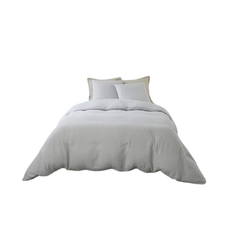 Parure de lit gaze de coton 220 x 240 cm Soleis gris