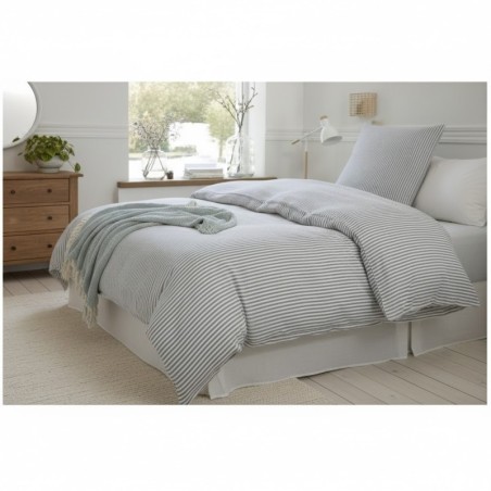 Parure de lit gaze de coton 220 x 240 cm Soleis gris