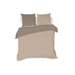 Parure de lit gaze de coton 220 x 240 cm Zig zag sable