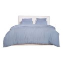 Parure de lit gaze de coton lave 220 x 240 cm Douceur bleu givree