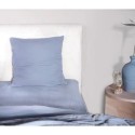 Parure de lit gaze de coton lave 220 x 240 cm Douceur bleu givree