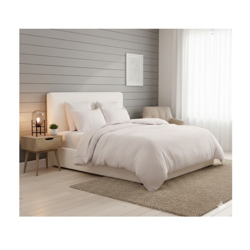 Parure de lit gaze de microfibre 220 x 240 cm blanc