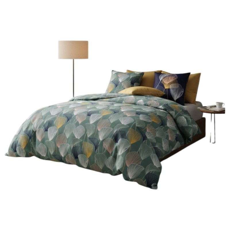 Parure de lit ginkgo stylisées 240 x 260 cm