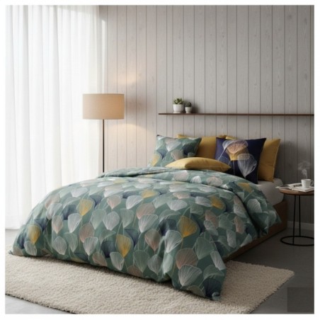 Parure de lit ginkgo stylisées 240 x 260 cm