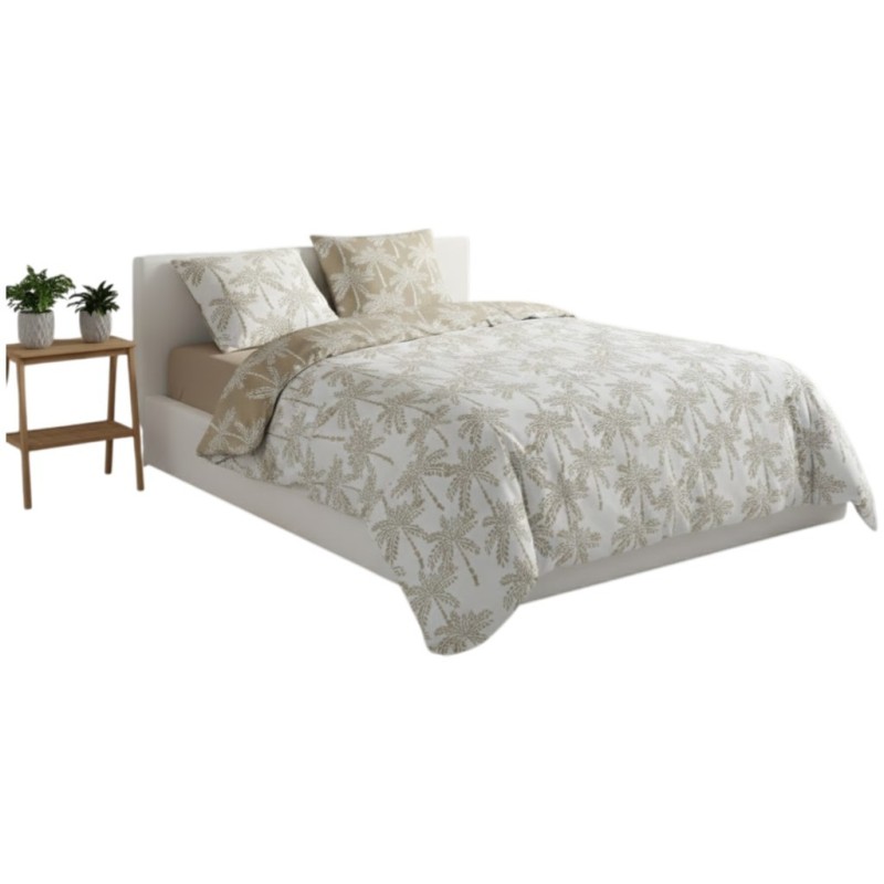 Parure de lit Palmiers beige 240 x 220 cm