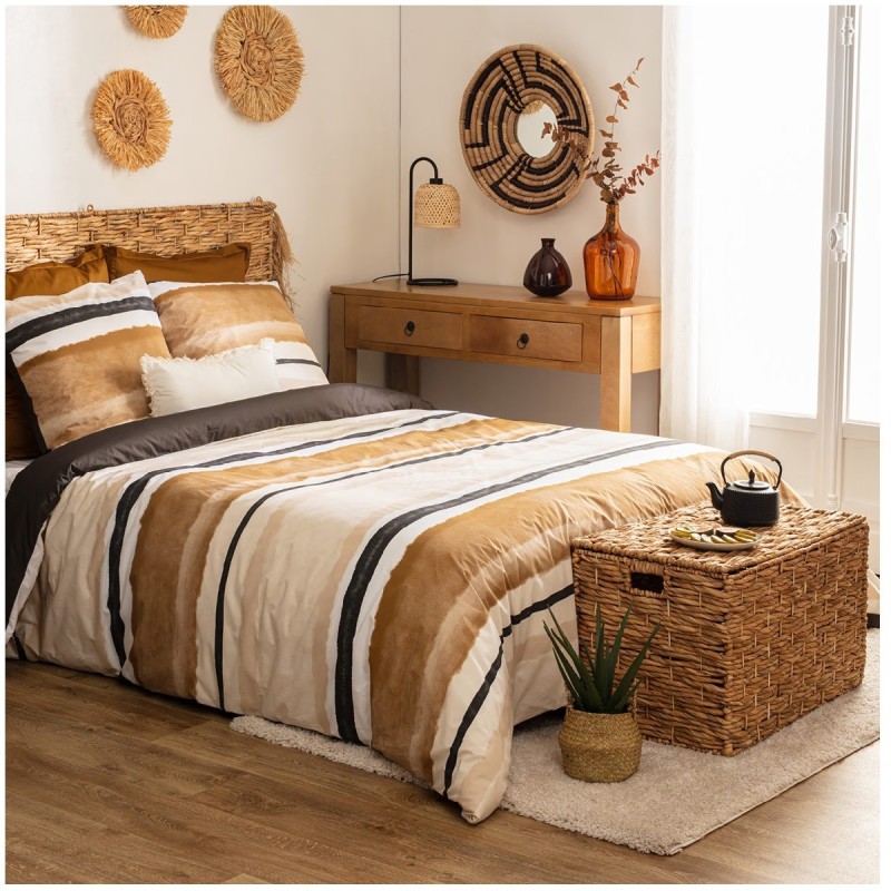 Parure de lit percale 220 x 240 cm Rayure