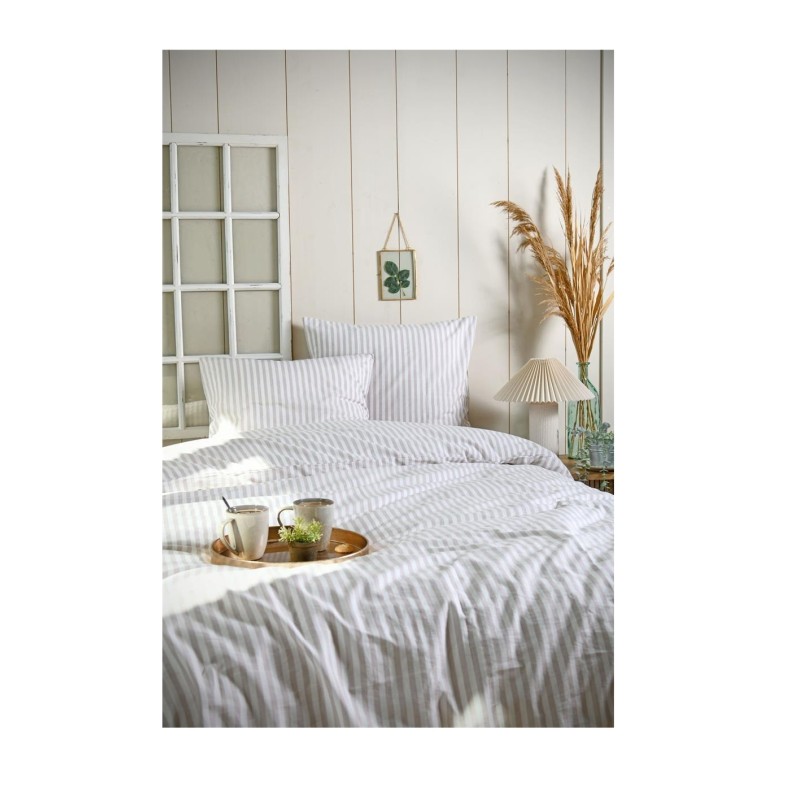 Parure de lit Rayure 220 x 240 cm beige