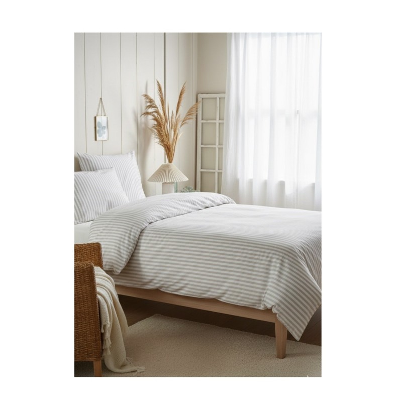 Parure de lit Rayure 220 x 240 cm beige