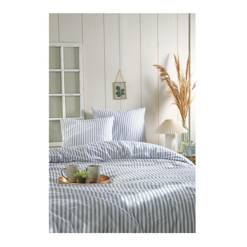 Parure de lit Rayure 220 x 240 cm bleu