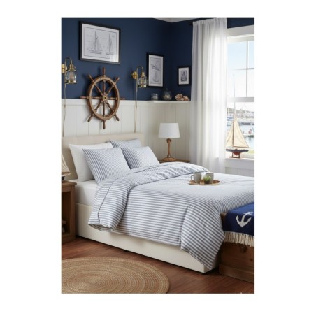 Parure de lit Rayure 220 x 240 cm bleu
