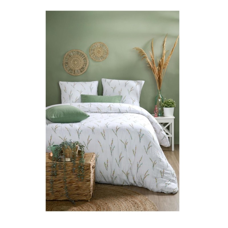 Parure de lit Vegetal en gaze de coton 220 x 240 cm