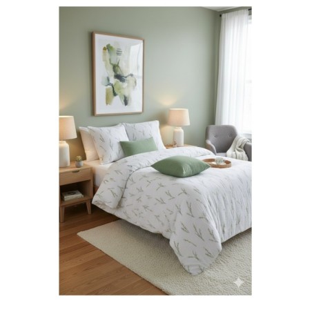 Parure de lit Vegetal en gaze de coton 220 x 240 cm