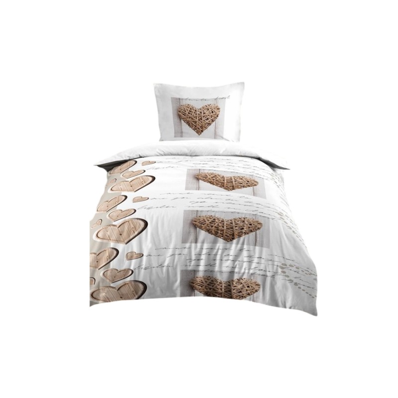 Housse de couette + 1 taie 140 x 200 cm Charming Coeur