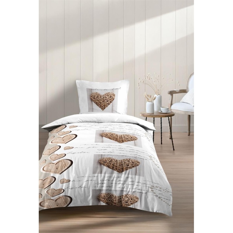 Housse de couette + 1 taie 140 x 200 cm Charming Coeur