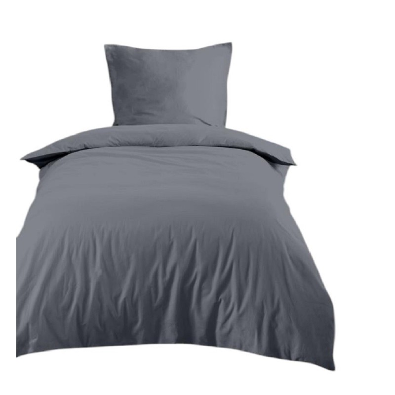 Housse de couette + 1 taie 140 x 200 cm grise