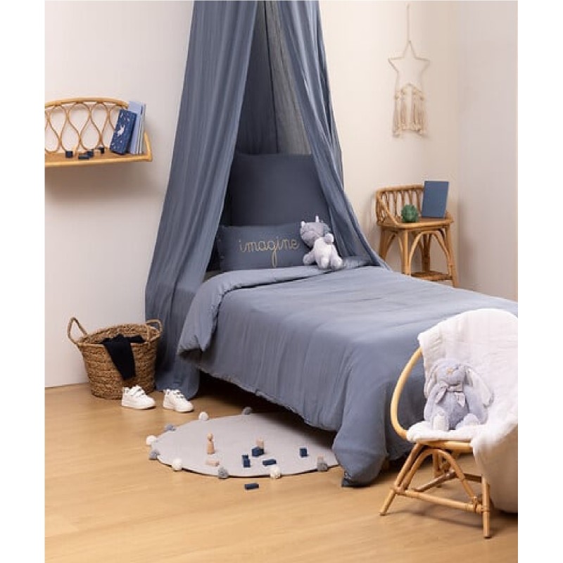 Housse de couette + 1 taie 140 x 200 cm Lilie bleu