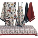 Lot de 2 torchons Animaux d’hiver – Coton Oeko-Tex – Esprit chalet
