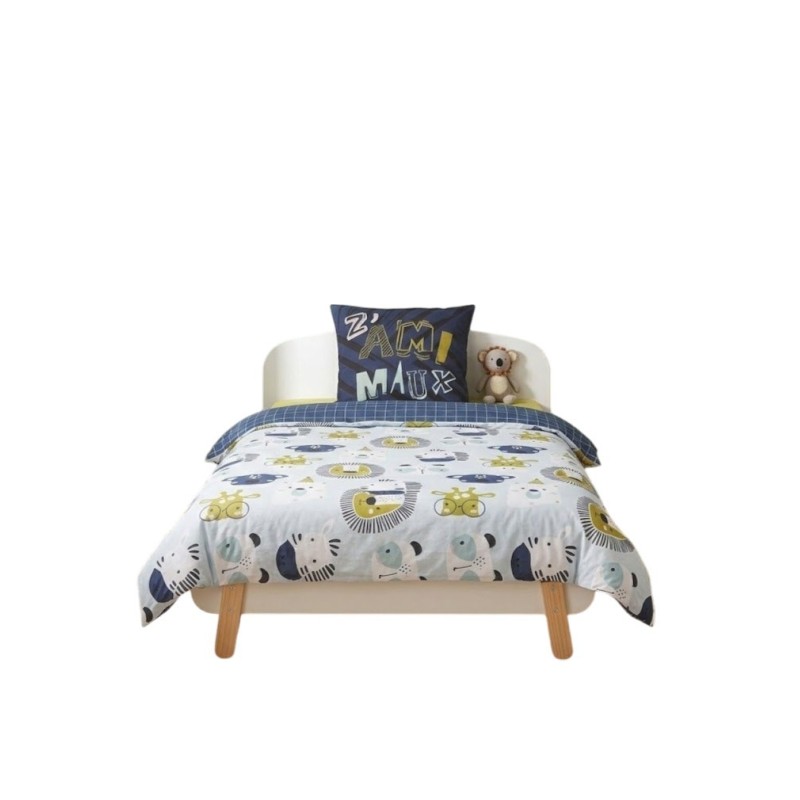 Parure de lit 140 x 200 cm Lion et ses amis