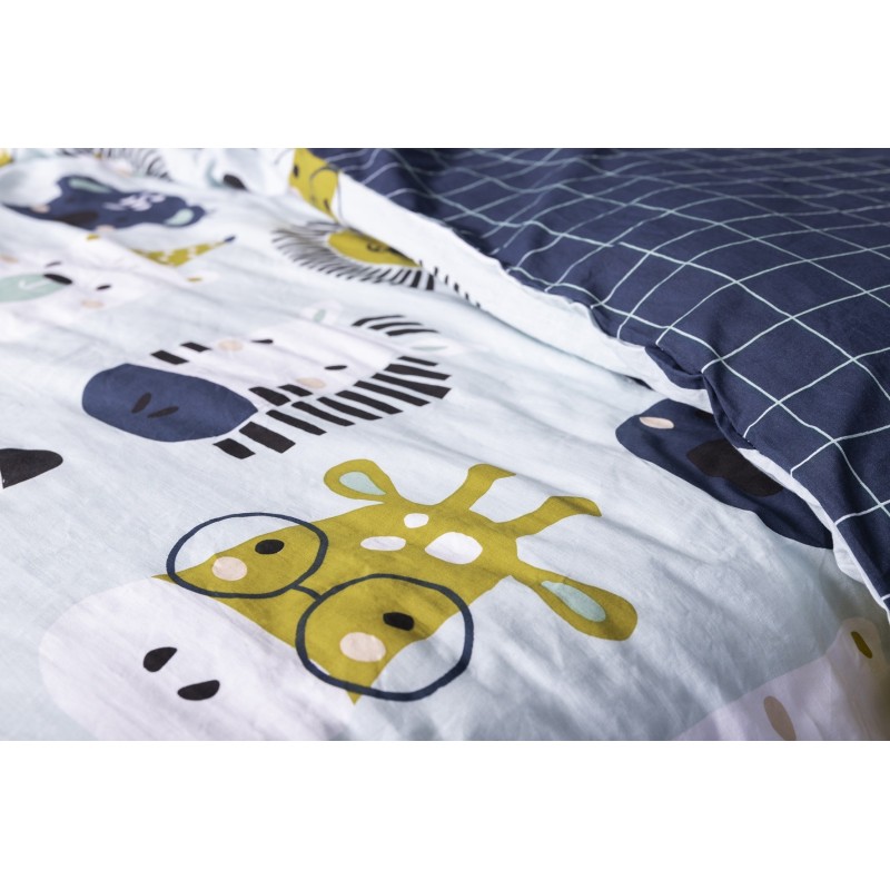 Parure de lit 140 x 200 cm Lion et ses amis