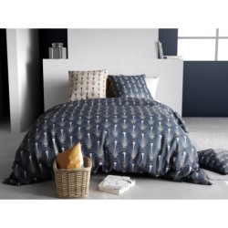 Housse couette + 2 taies 240 x 260 cm Plumes de paon