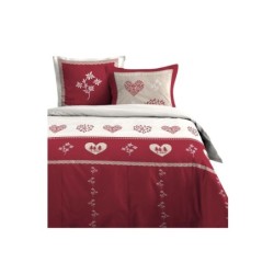 Housse de couette + 2 taie 240 x 260 cm Coeur de montagne mondane