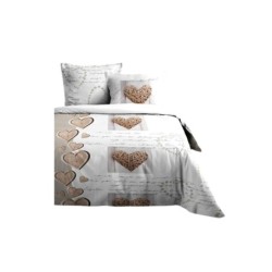 Housse de couette + 2 taies 240 x 260 cm Charming Coeur