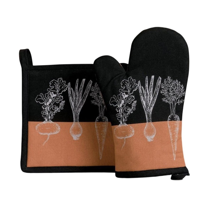 Gant et manique Légumes – Coton Oeko-Tex – Style et protection cuisine