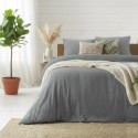 Housse de couette + 2 taies en gaze de coton 240 x 260 cm Tendance gris