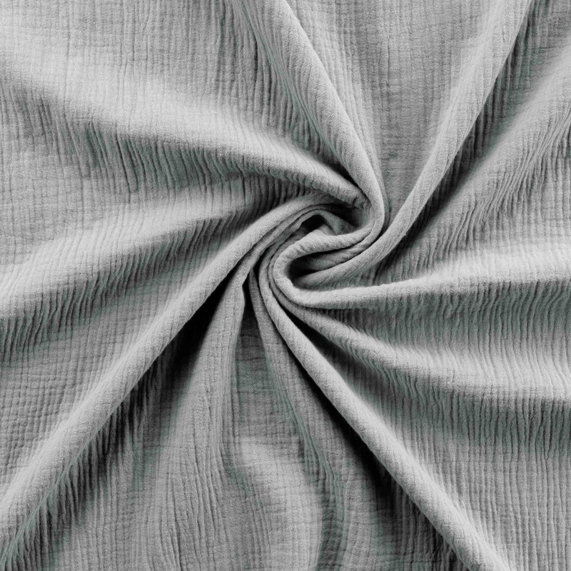 Housse de couette + 2 taies en gaze de coton 240 x 260 cm Tendance gris