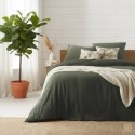 Housse de couette + 2 taies en gaze de coton 240 x 260 cm Tendance kaki