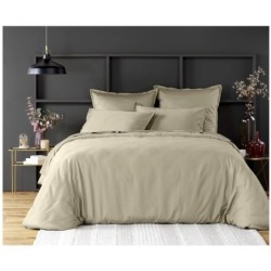 Housse de couette en satin de coton 240 x 260 cm Uni beige