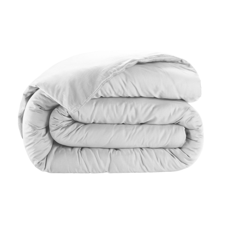 Housse de couette en satin de coton 240 x 260 cm Uni blanc