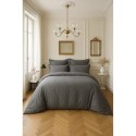 Housse de couette en satin de coton 240 x 260 cm Uni gris foncé