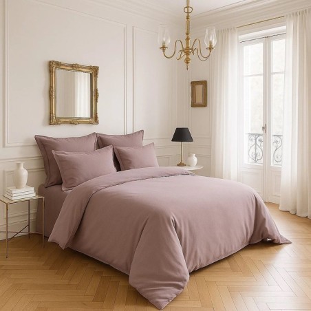 Housse de couette en satin de coton 240 x 260 cm Uni tourterelle