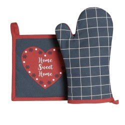 Gant et manique Sweet Home – Coton Oeko-Tex – Protection cuisine