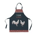 Tablier en coton 85 cm Coqs et fleurs