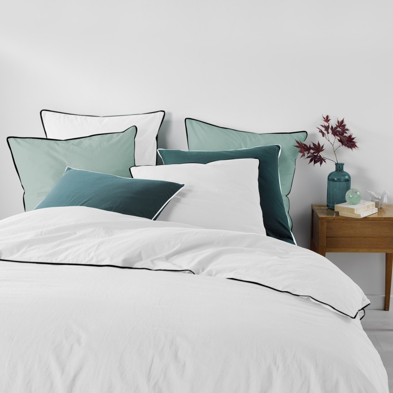 Parure de lit en coton lave 260 x 240 cm Linette blanc