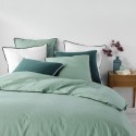 Parure de lit en coton lave 260 x 240 cm Linette Sauge