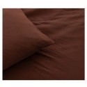 Parure de lit en double gaze de coton 260 x 240 cm Floria chocolat
