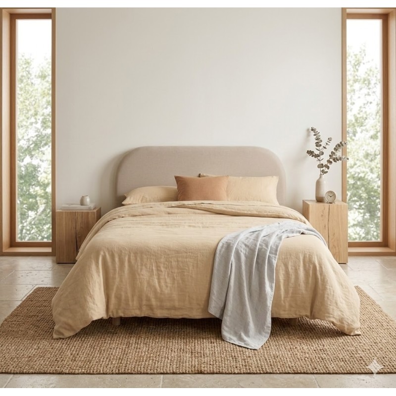 Parure de lit en double gaze de coton 260 x 240 cm Floria lin