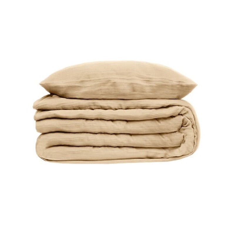 Parure de lit en double gaze de coton 260 x 240 cm Floria lin