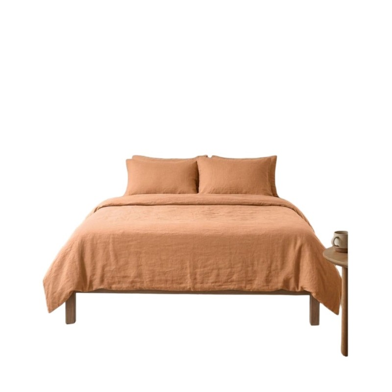 Parure de lit en double gaze de coton 260 x 240 cm Floria rose