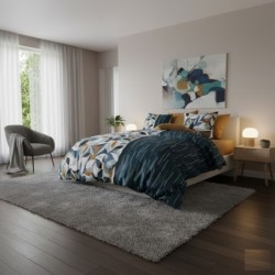 Parure de lit feuillage graphique 240 x 260 cm