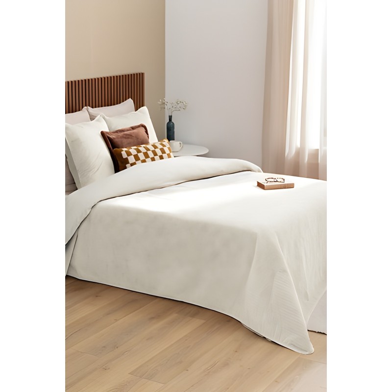 Couverture Couvre lit 260 x 240 cm avec taies Lilou Beige