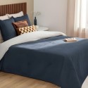 Couverture Couvre lit 260 x 240 cm avec taies Lilou Bleu fonce