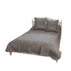 Couvre lit + taies 220 x 240 cm Arabesque gris