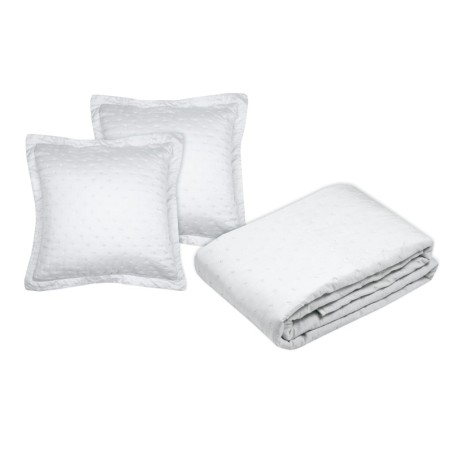 Couvre lit + taies 220 x 240 cm Chloé blanc