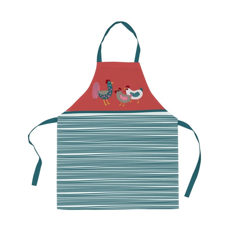 Tablier en coton Petites Poules – 85 cm – Style champêtre