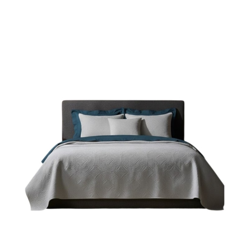 Couvre lit + taies 220 x 240 cm Romane gris clair